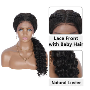 Goddess Dutch Braid Wig 26 Inches Synthetic Lace Front  With Baby Hair