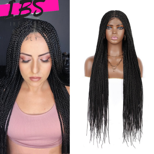 32 Inch Knotless Box Braided Wig 13*6 Lace Front w/HD Swiss Lace & Baby Hair