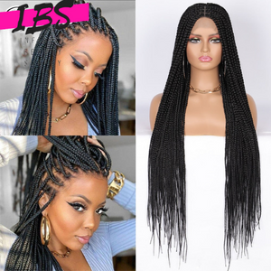 Exotic 360 Full Lace Front Wig Long Box Braided Knotless Wig with Baby Hair