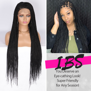 Exotic 360 Full Lace Front Wig Long Box Braided Knotless Wig with Baby Hair