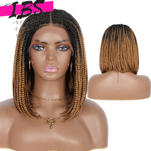 Exotic Box Braid Lace Front Bob Wig With Baby Hair 12 inches