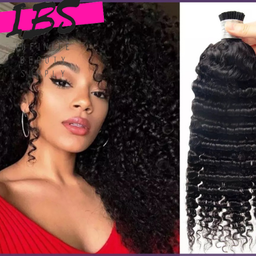Brazillian Curly Wave I Tip Microlinks Human Hair Extensions