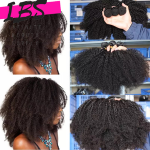 Mongolian Afro Kinky Curly Hair Bundles With Closure
