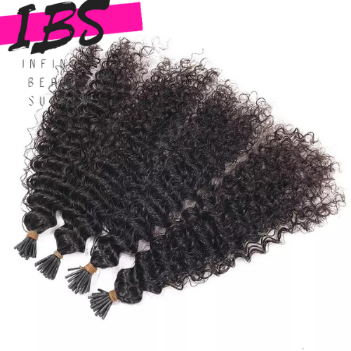 Brazilian Kinky Curly Microlinks I Tip Human Hair Extensions Hair Bulk