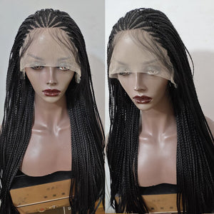 Exotic Middle Part Braided Wig 13*4 Large Lace Wig With Baby Hair